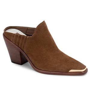 Dolce Vita “Kate” Brown Suede Leather Western Mules Booties Size 7.5